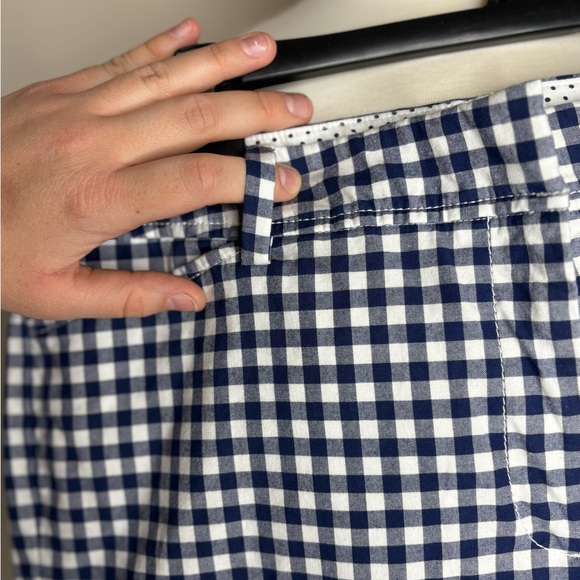 Talbots Women's Navy and White Gingham Cropped Pants - Picture 5 of 9